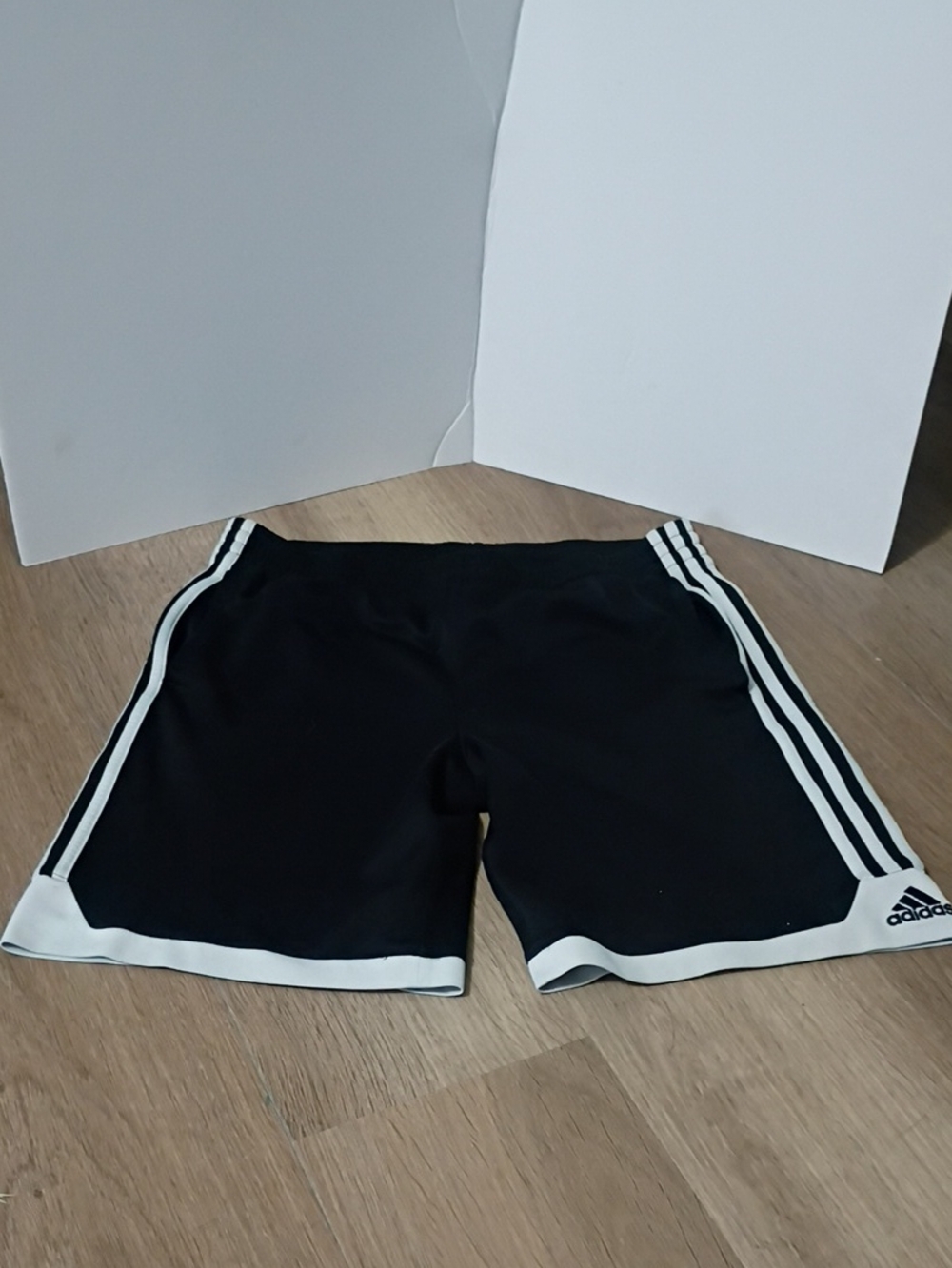adidas Black Shorts with White Stripes